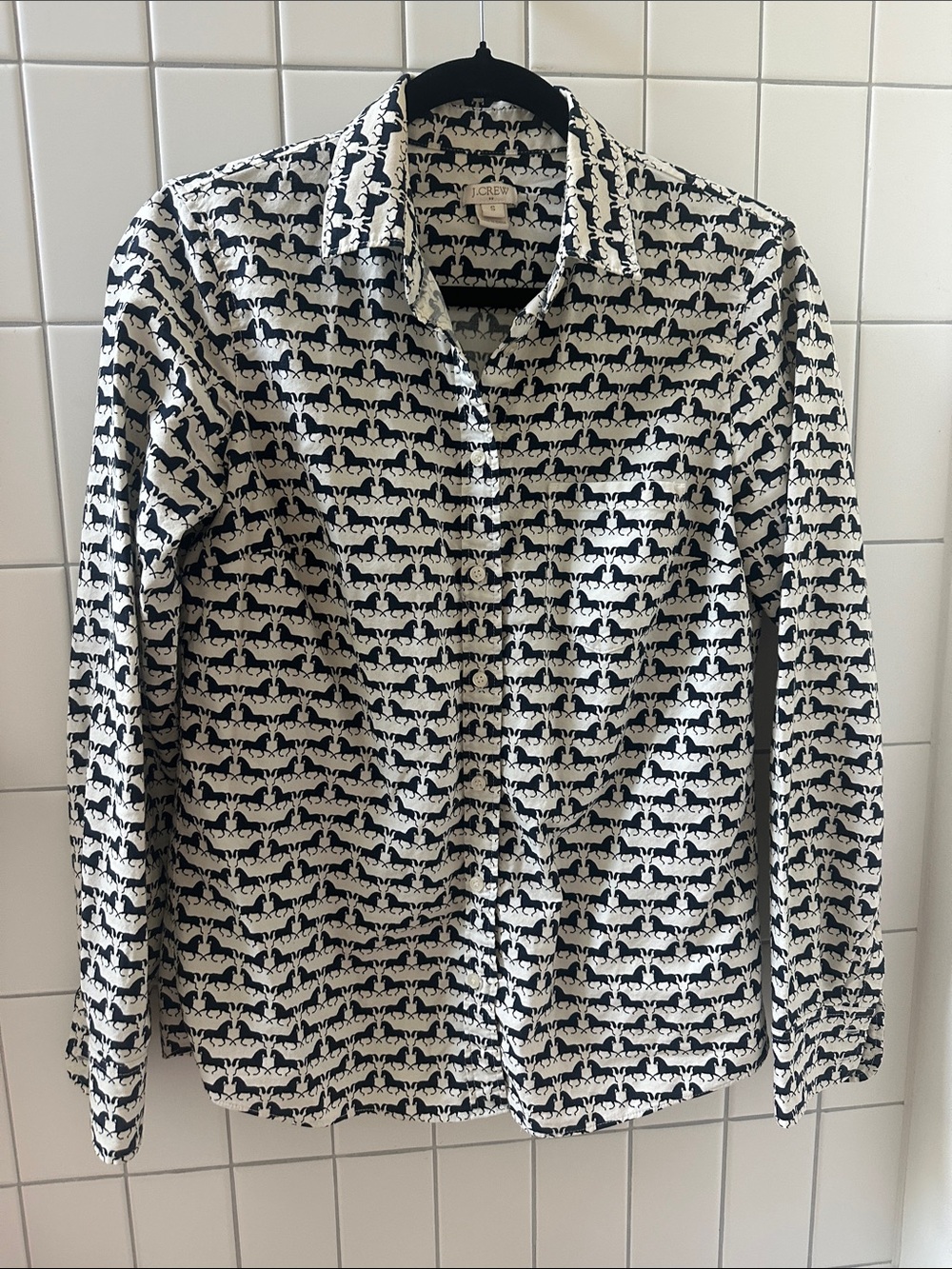 🐎Navy and white “horse girl” structured western top, amazing, EUC, size small.